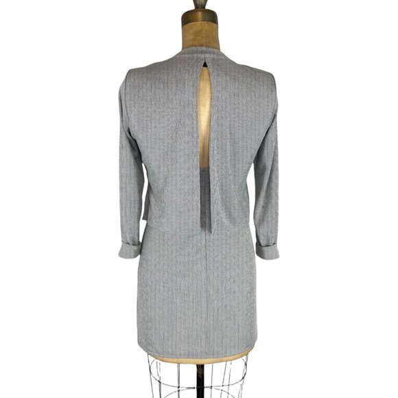 🌷 TopShop Pinstripe Kite Back Layered 3/4 Sleeve Mini Dress Size US 2 - Picture 6 of 11